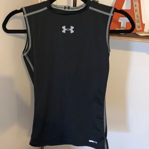Youth Under Armour Black Fitted Tank.